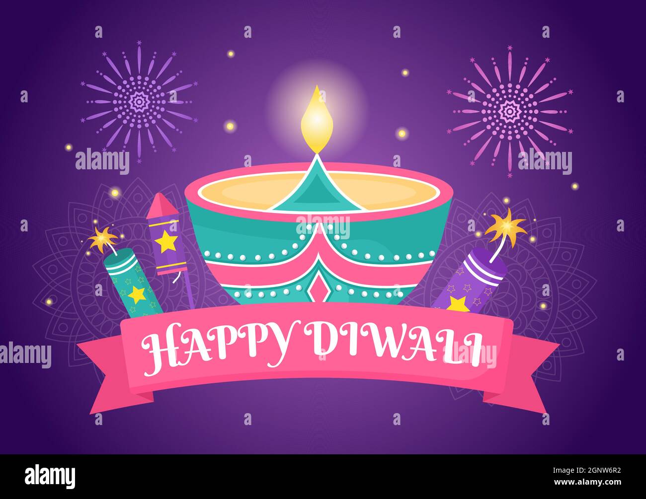 Happy Diwali Hindu Festival Background Vector Illustration with ...