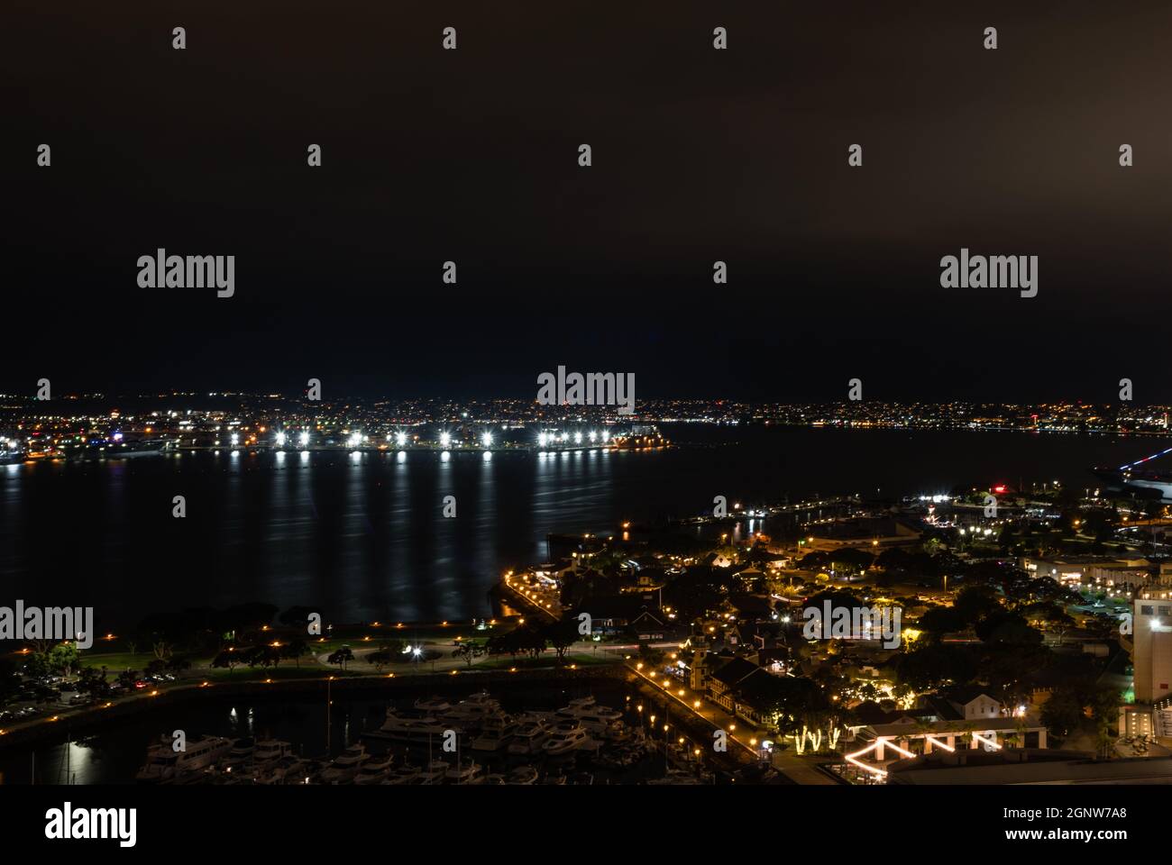 Aerial night view san diego hi-res stock photography and images - Alamy
