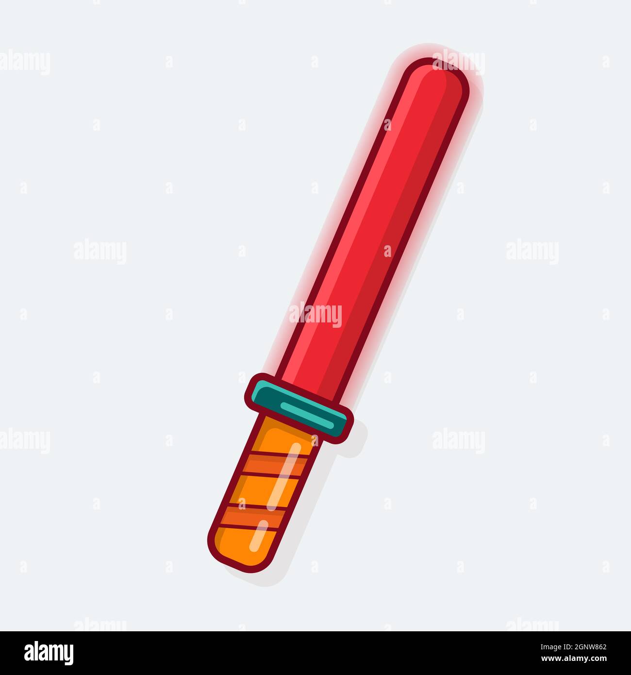 hand traffic control light stick isolated cartoon vector illustration in flat style Stock Vector