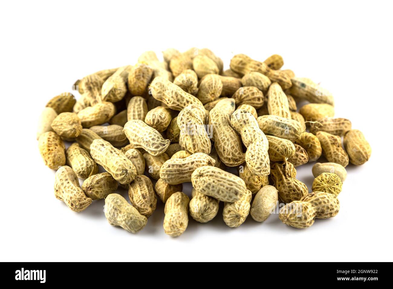 Boiled Peanuts on white background Stock Photo