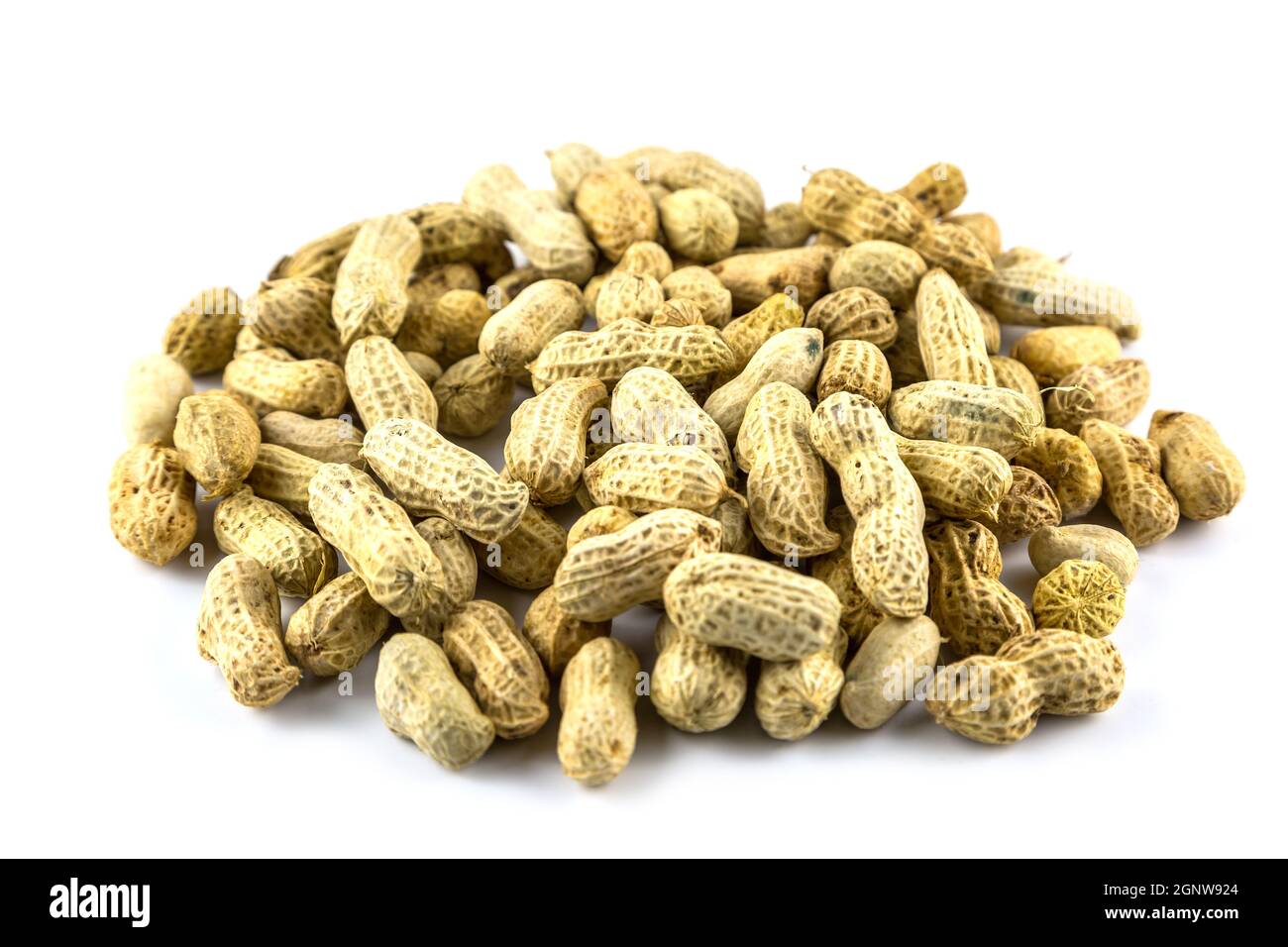 Boiled Peanuts on white background Stock Photo