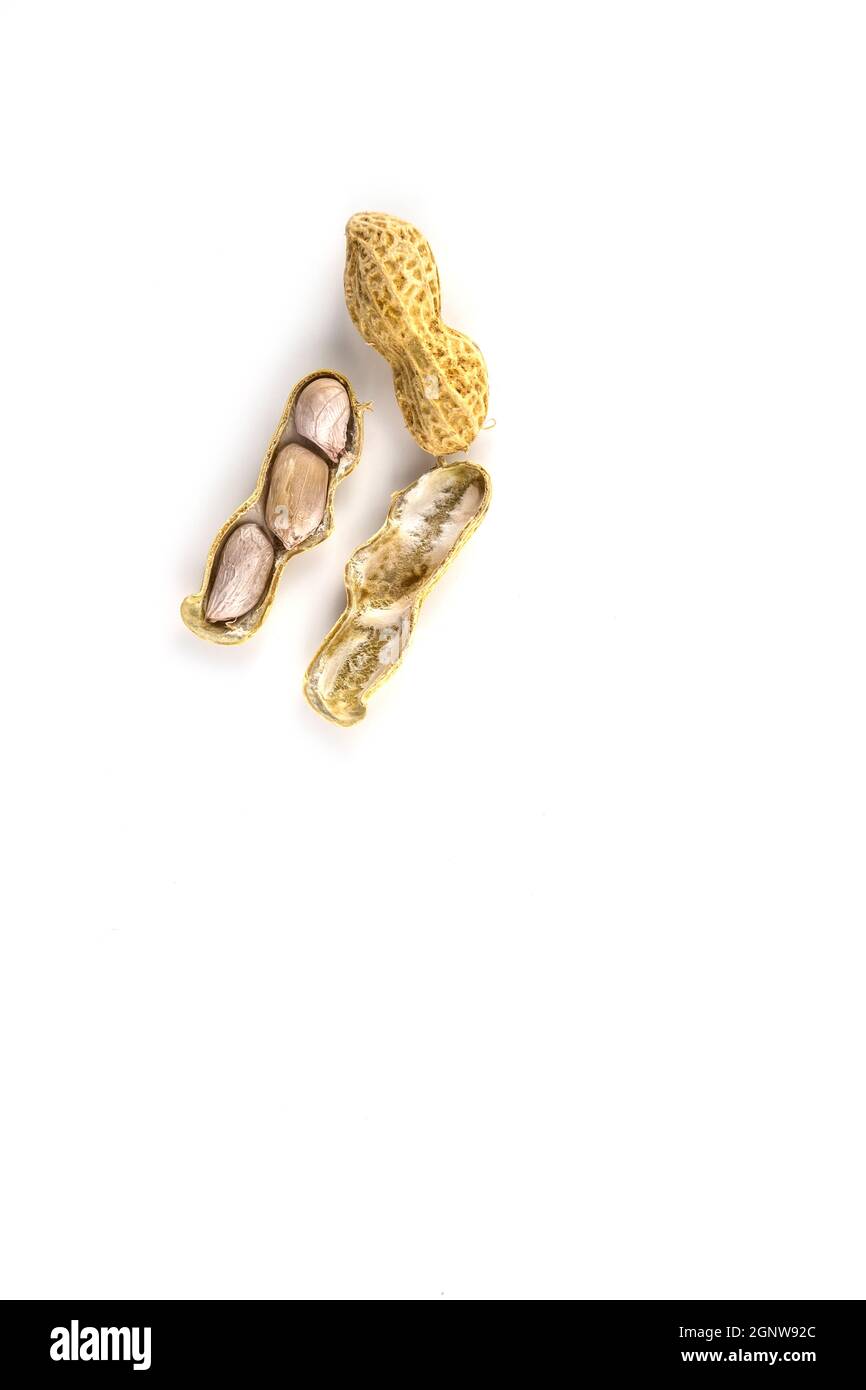 Boiled Peanuts on white background Stock Photo