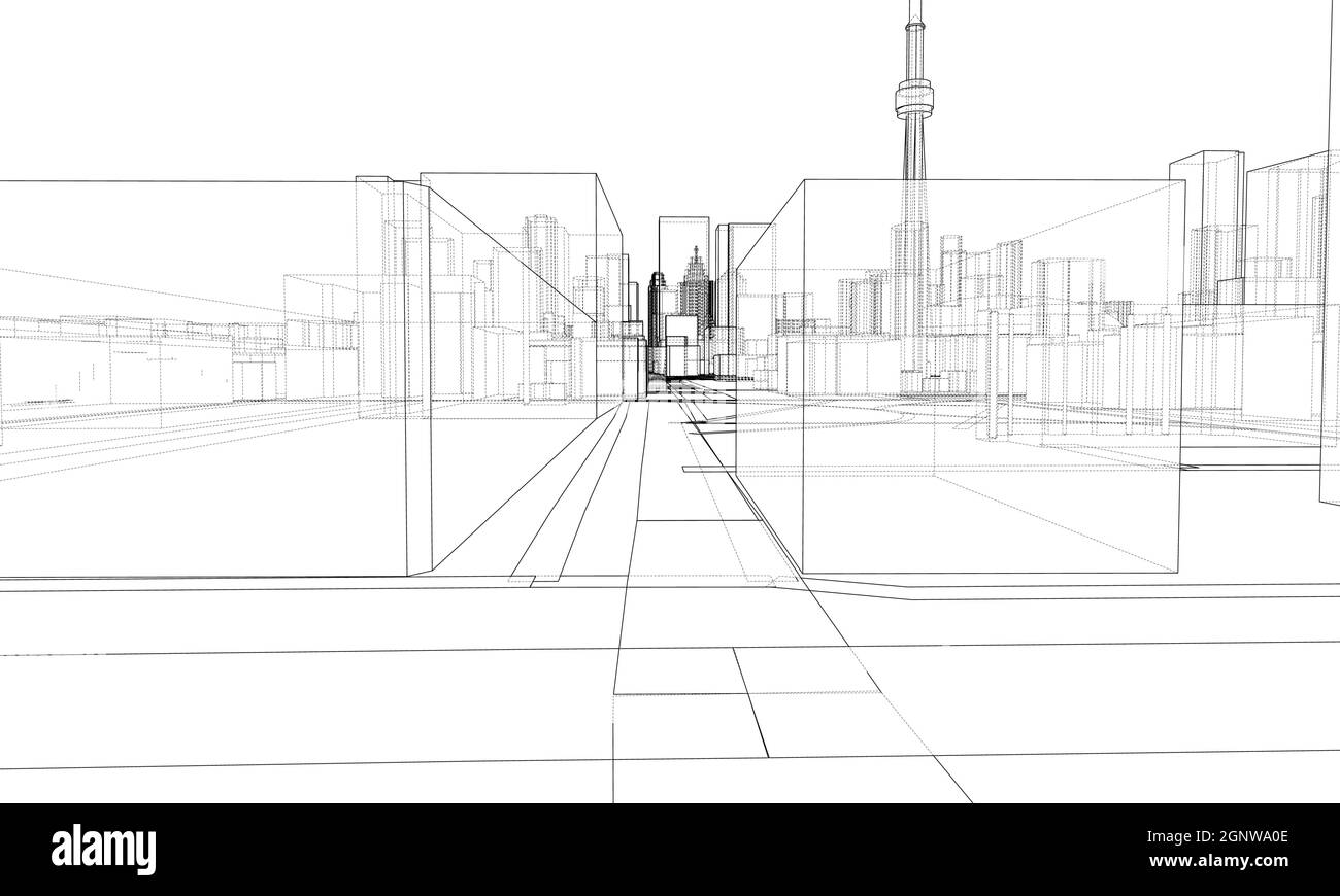 Vector 3d urban landscape. Buildings and roads Stock Vector Image & Art ...