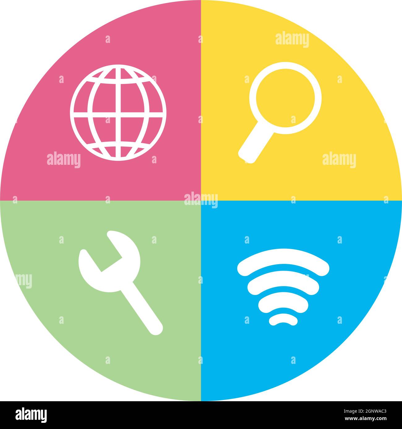 pie chart with business icons Stock Vector Image & Art - Alamy