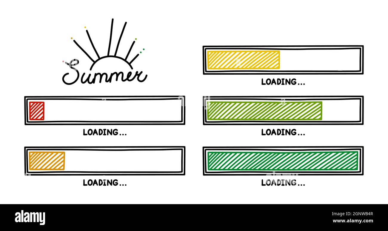 Summer progress loading bar. Infographics design element with gradient ...