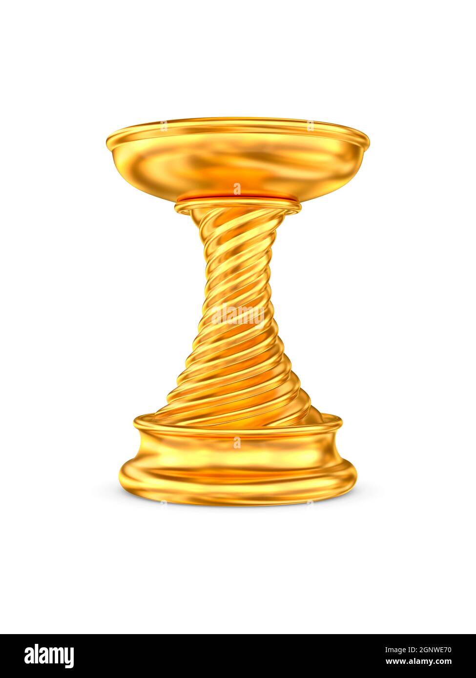 gold trophy cup on white background. Isolated 3d illustration Stock Photo