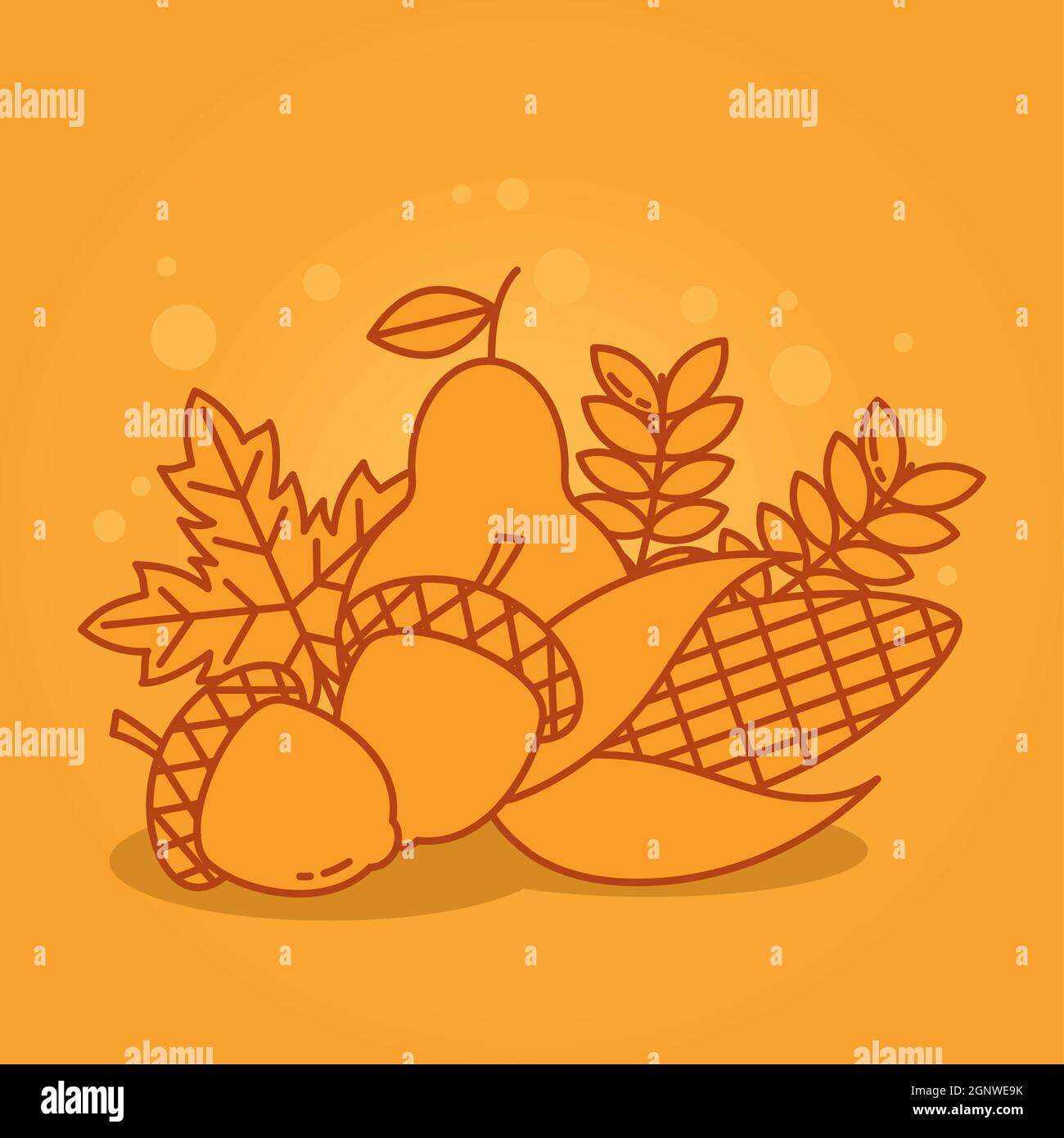 autumn fruits and leaves illustration Stock Vector Image & Art - Alamy