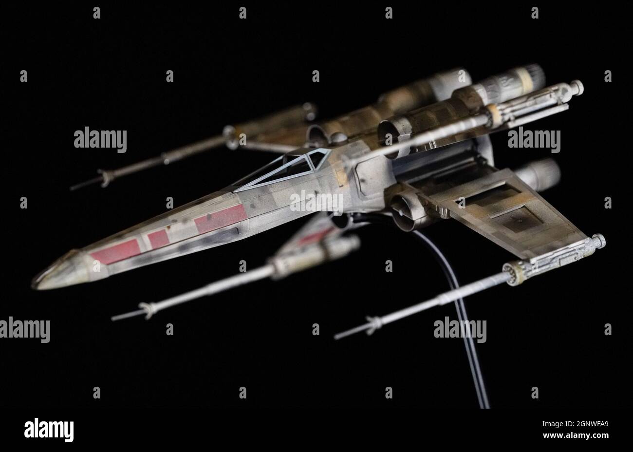 A lightup ILM Xwing filming miniature from the 1983 film 'Star Wars