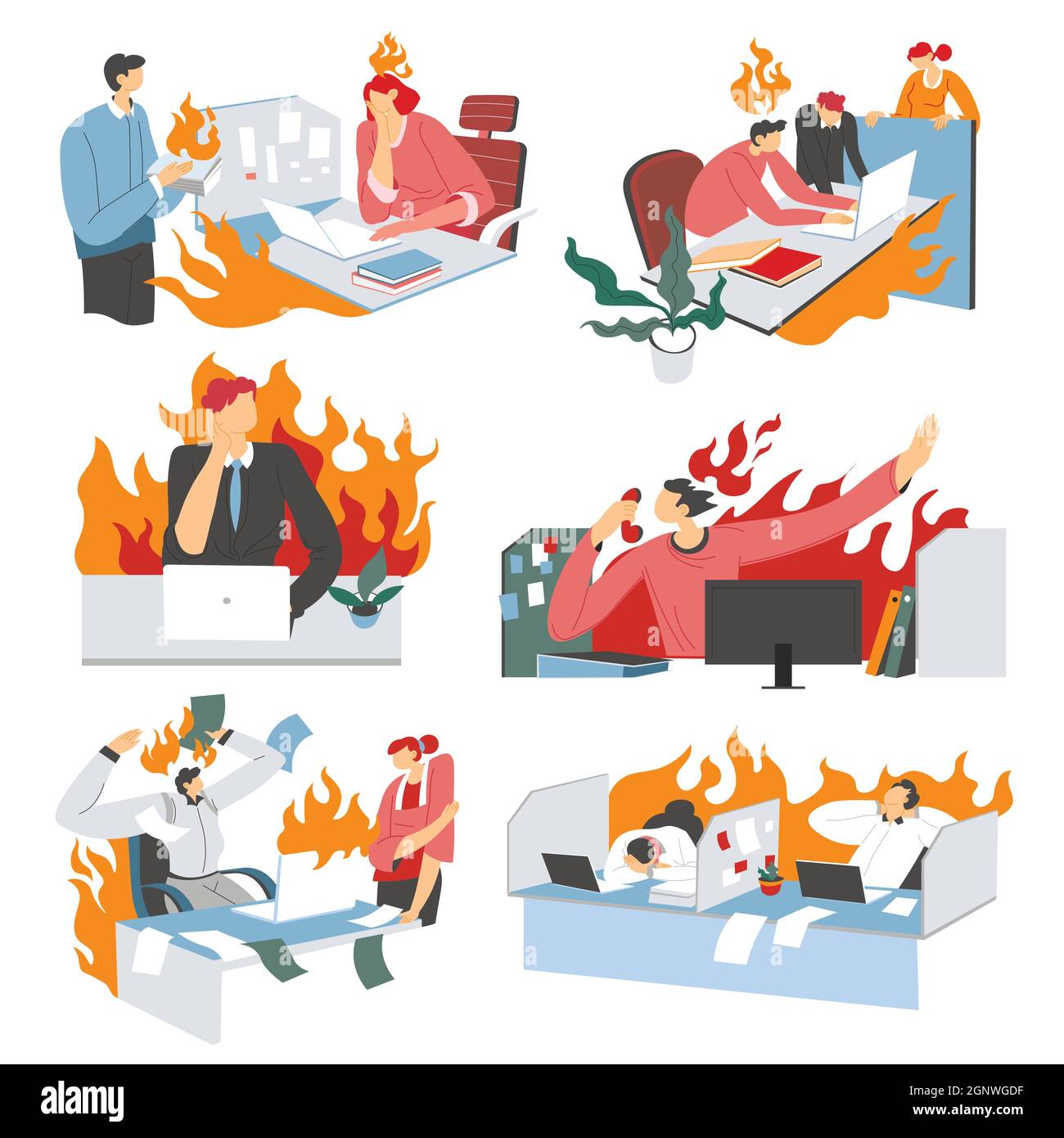 Overtime frustration Stock Vector Images - Alamy
