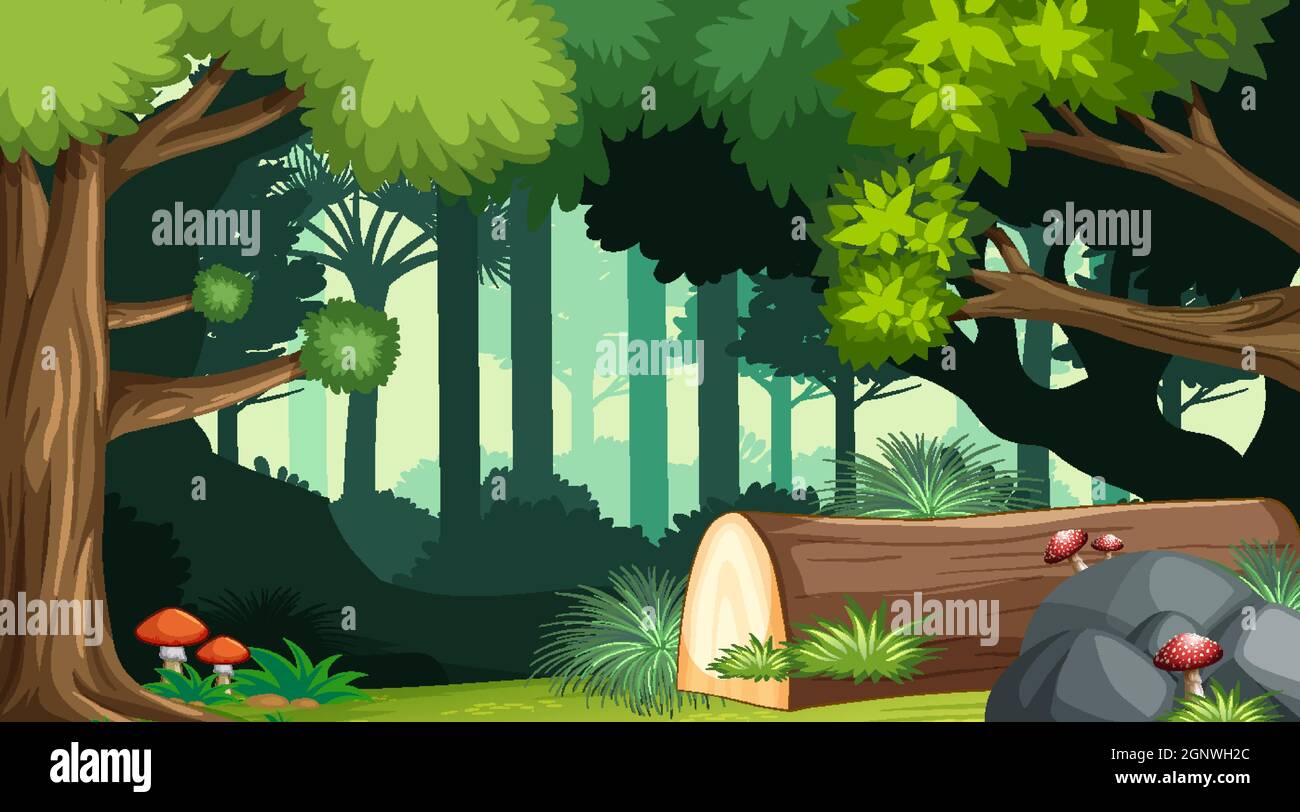 Nature forest landscape background illustration Stock Vector Image ...