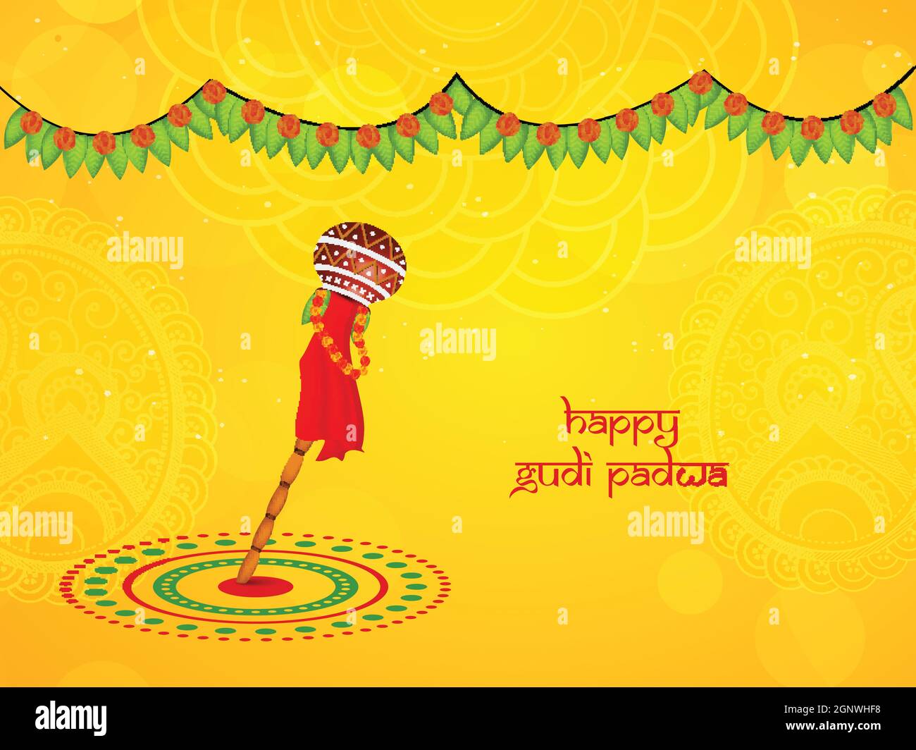 Gudi Padwa Marathi Festival Background Stock Vector Image & Art - Alamy