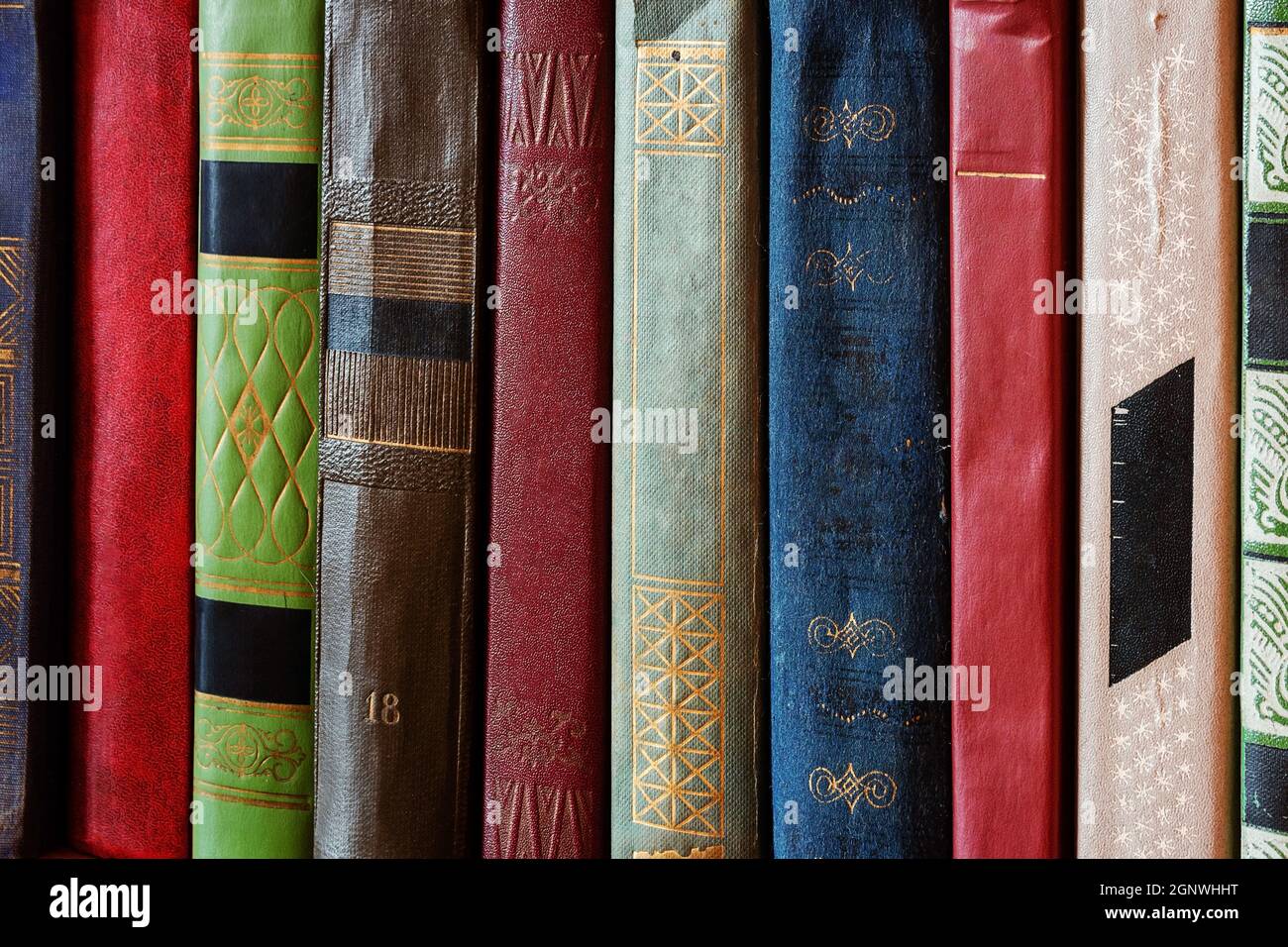 study books close up hardcover concept learning Stock Photo