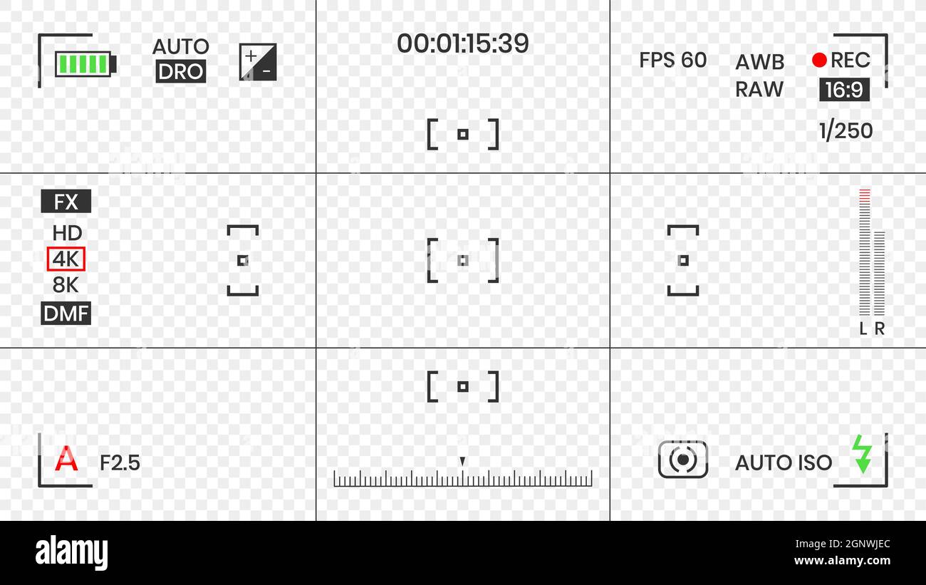 Camera viewfinder video or photo frame recorder flat style design vector illustration. Stock Vector