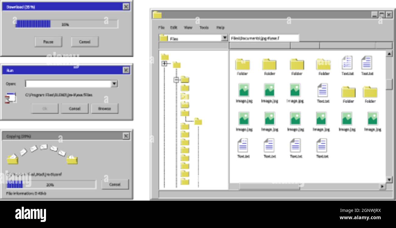 Windows xp application interface with buttons Stock Vector Image & Art