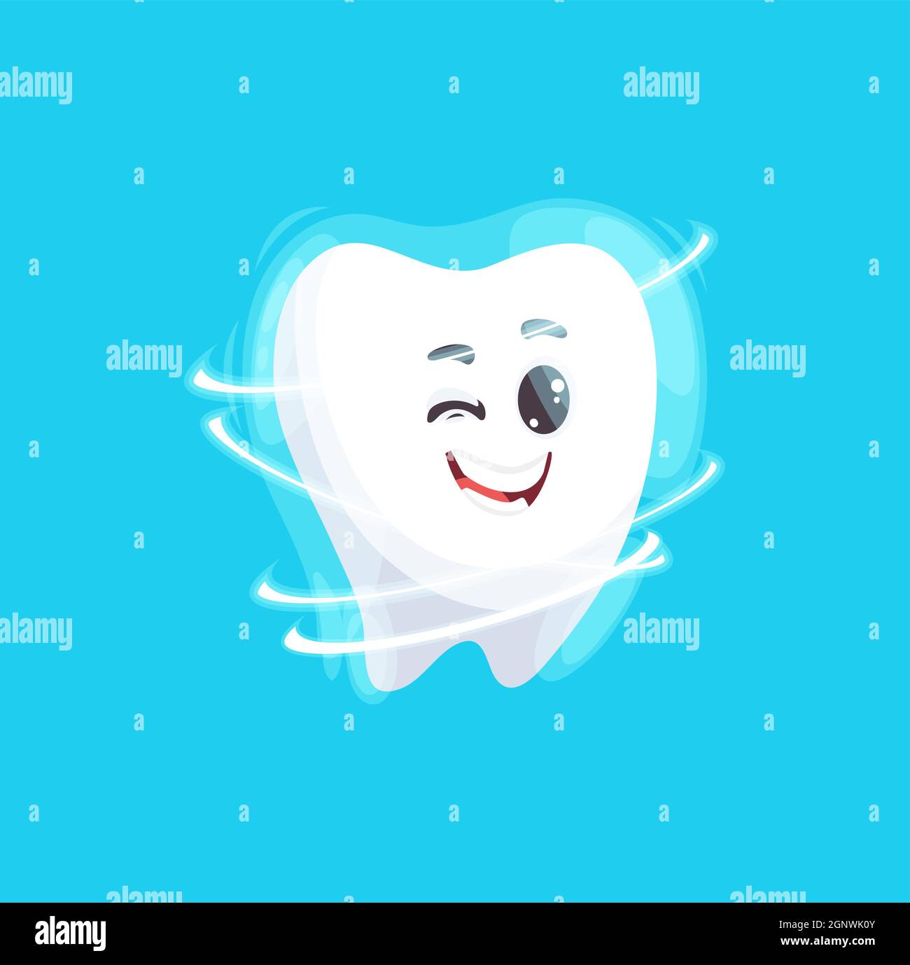 Tooth emoticon cartoon with shining perfect smile isolated cartoon emoji emoticon. Vector
