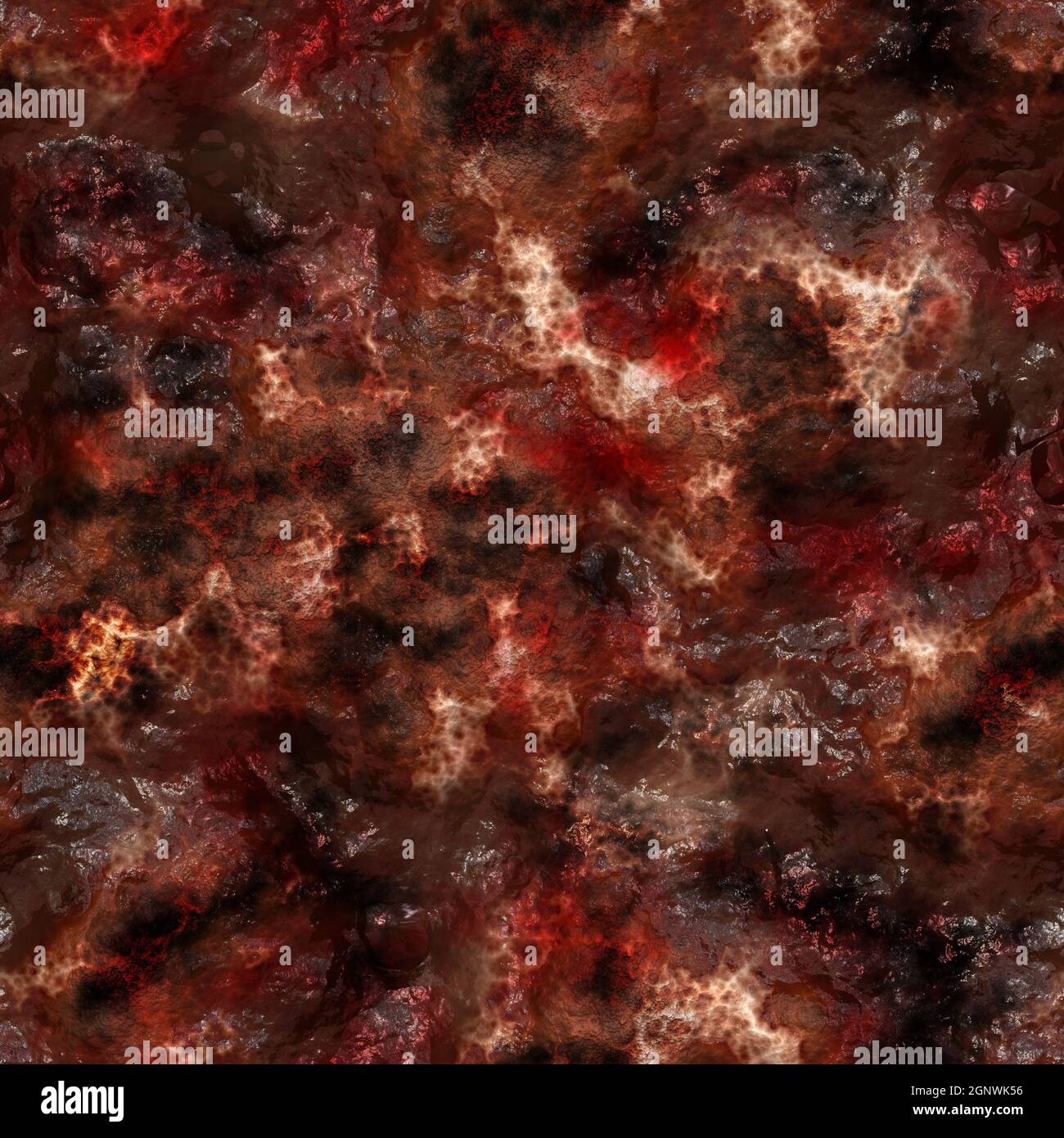 Crispy charred burnt flesh texture 3D illustration Stock Photo