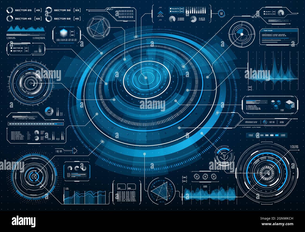 Hud Futuristic Screen Interface Or Sci Fi Infographic With Big Data