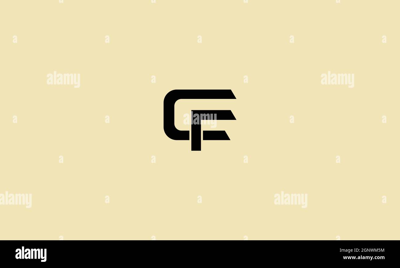 LETTERS CF LOGO DESIGN WITH NEGATIVE SPACE EFFECT FOR ILLUSTRATION USE Stock Vector