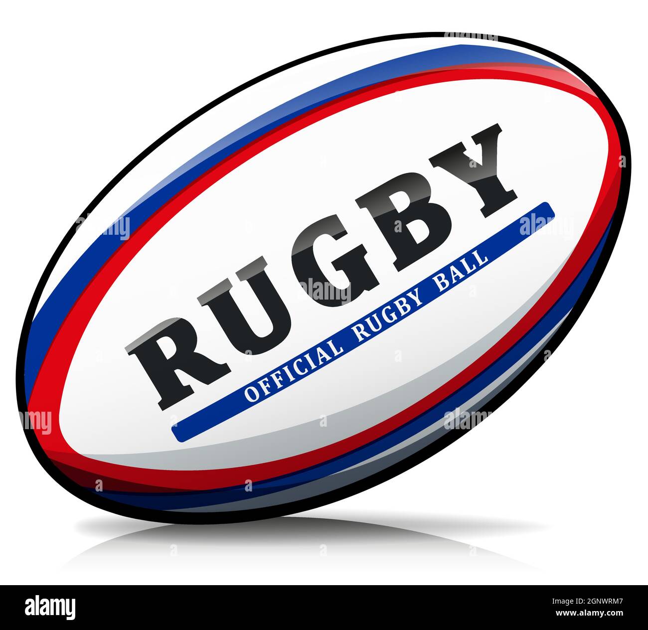 Vector rugby ball isolated illustration Stock Vector