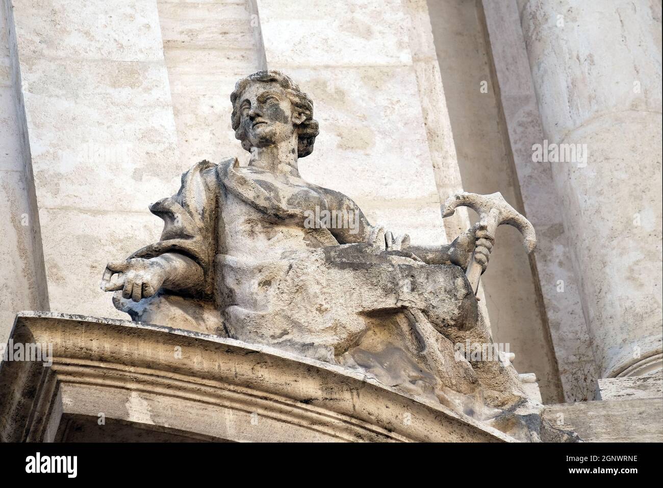 Angel on facade of San Marcello al Corso church in Rome, Italy Stock Photo