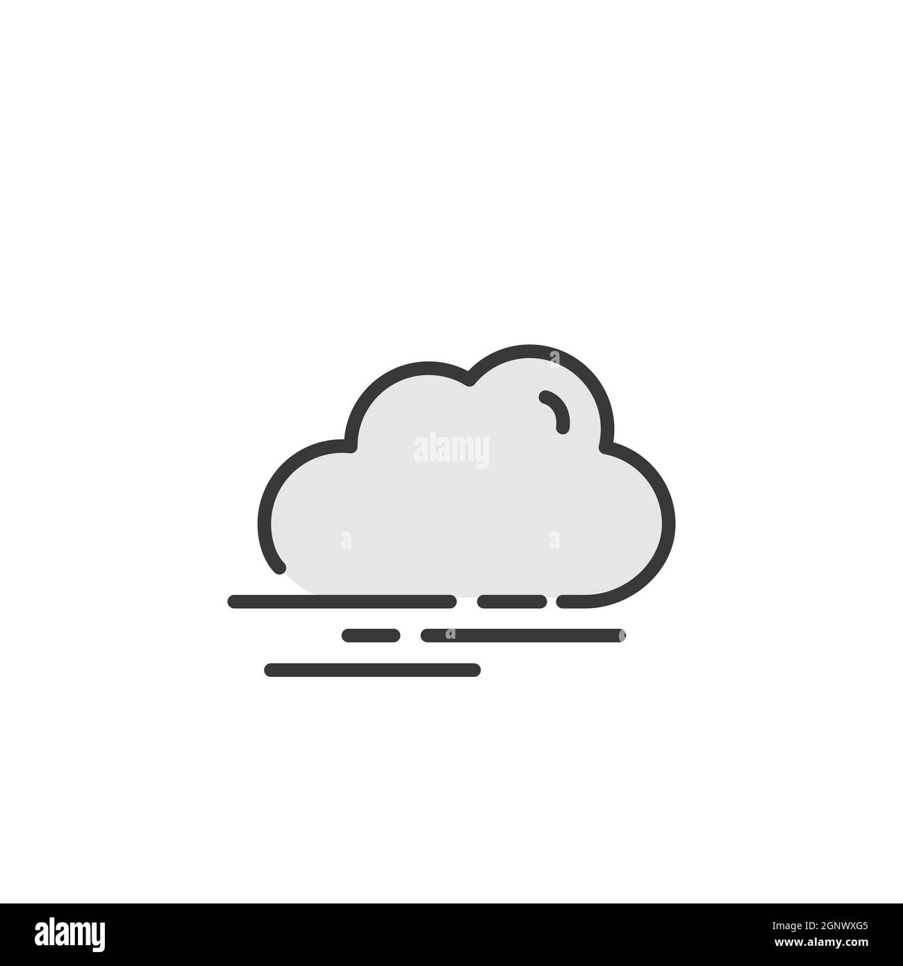 Fog and cloud. Filled color icon. Weather vector illustration Stock ...