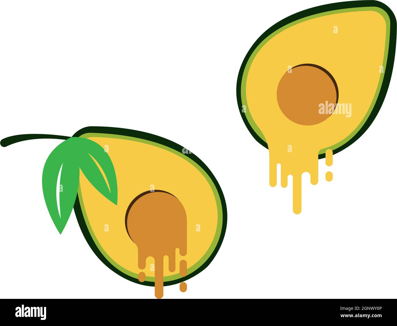 Avocado icon logo illustration design vector Stock Vector