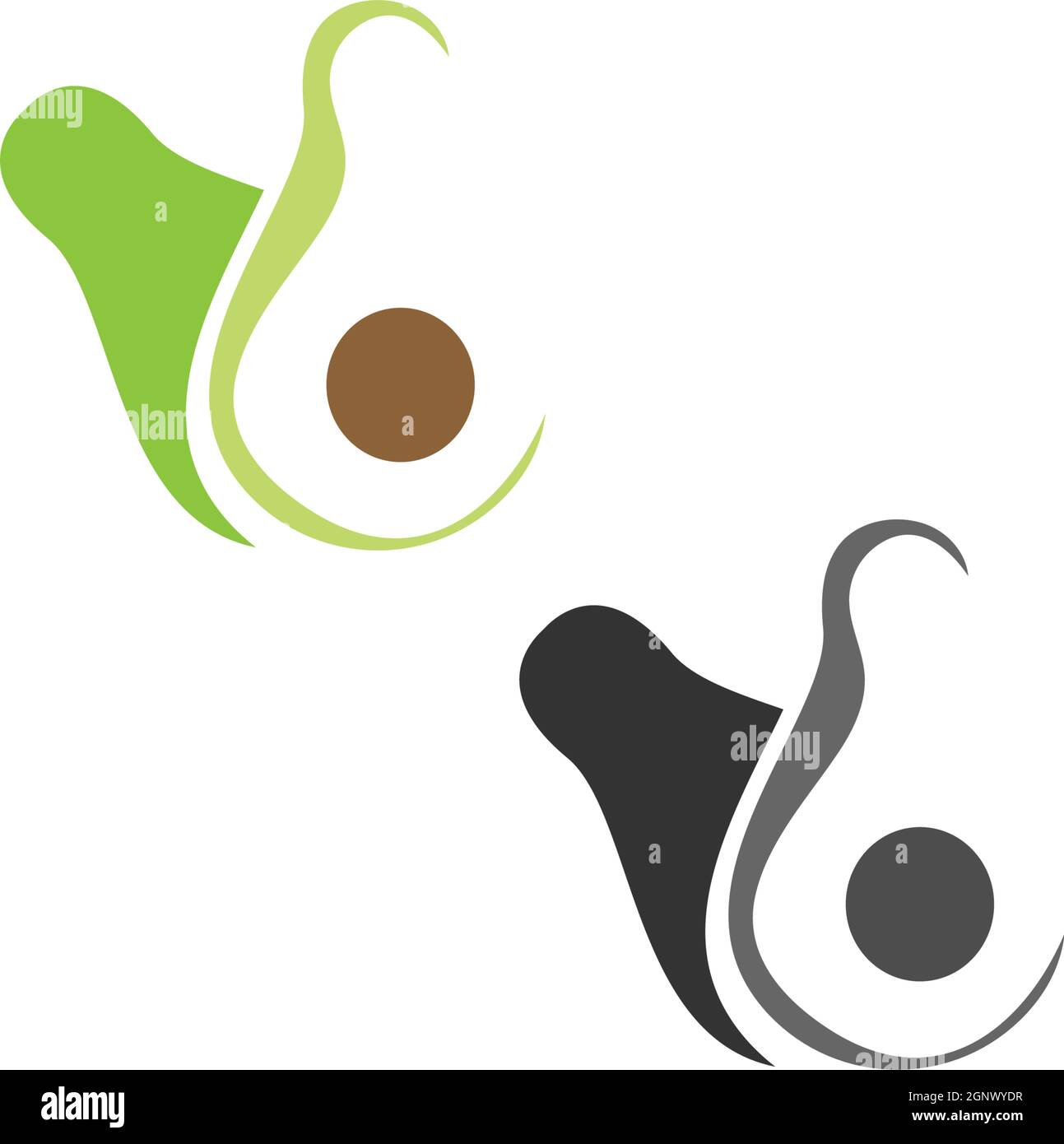 Avocado icon logo illustration design vector Stock Vector