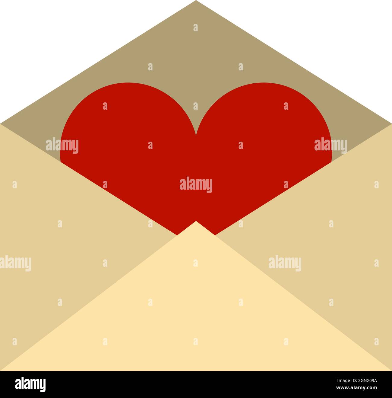 Valentine Envelop With Heart Icon Stock Vector