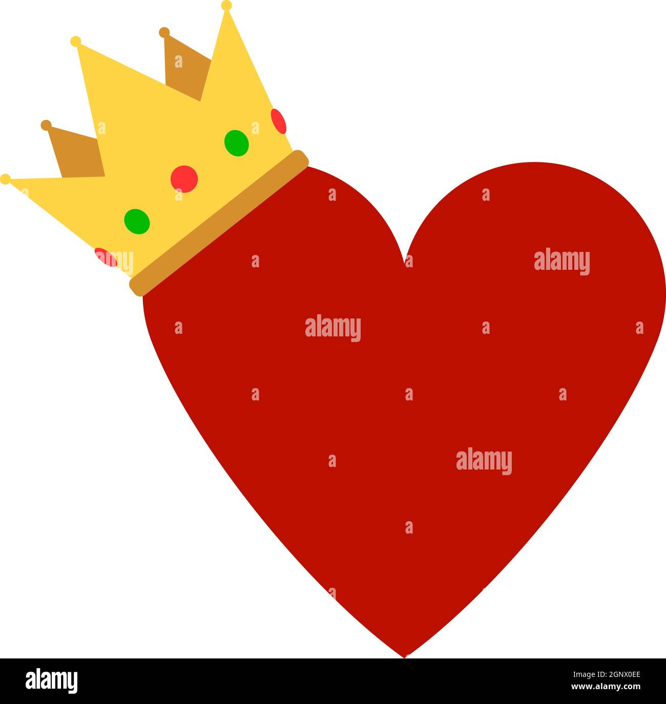Valentine Heart Crown Icon Stock Vector