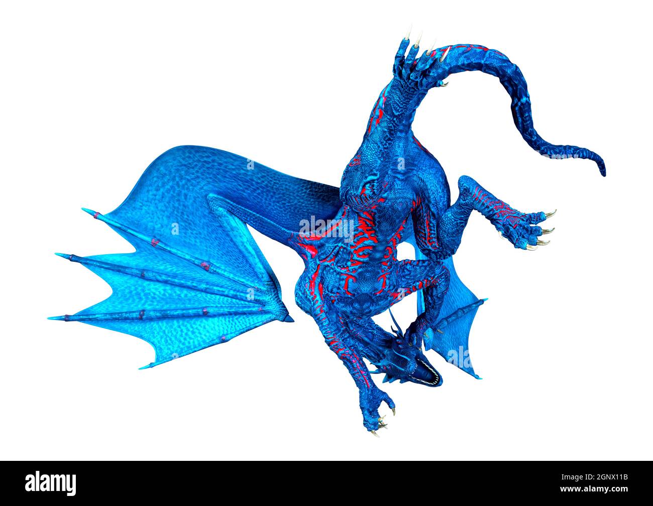 3D rendering of a fantasy dragon isolated on white background Stock ...