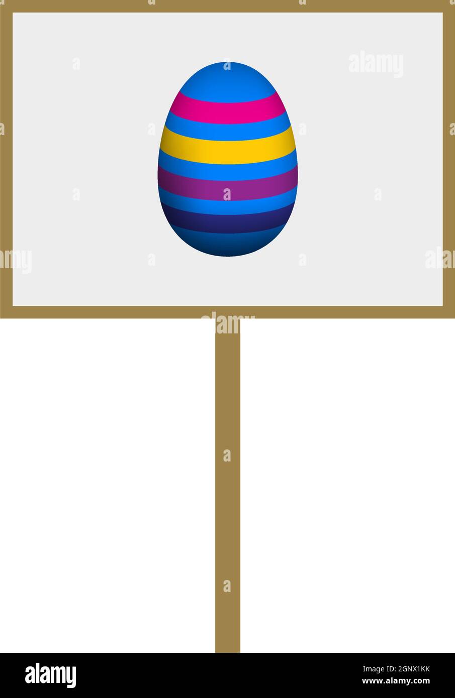 Easter Pointer With Egg Icon Stock Vector