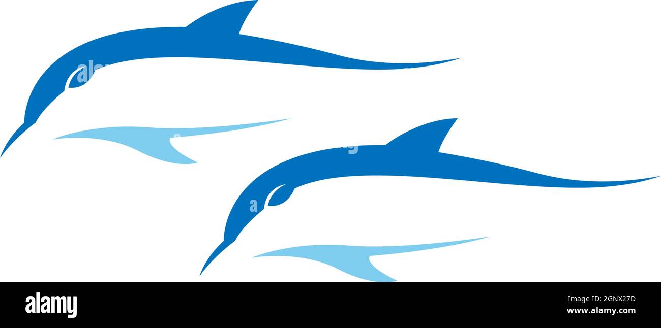 Dolphin logo icon design concept vector template Stock Vector
