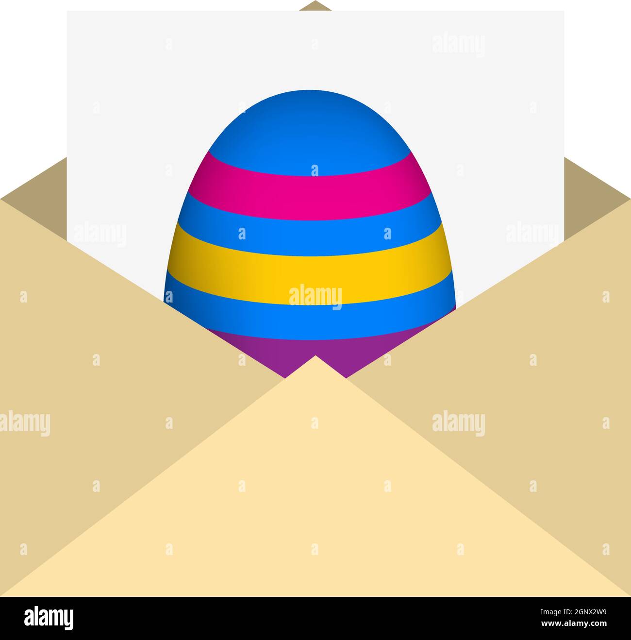Envelop With Easter Egg Icon Stock Vector