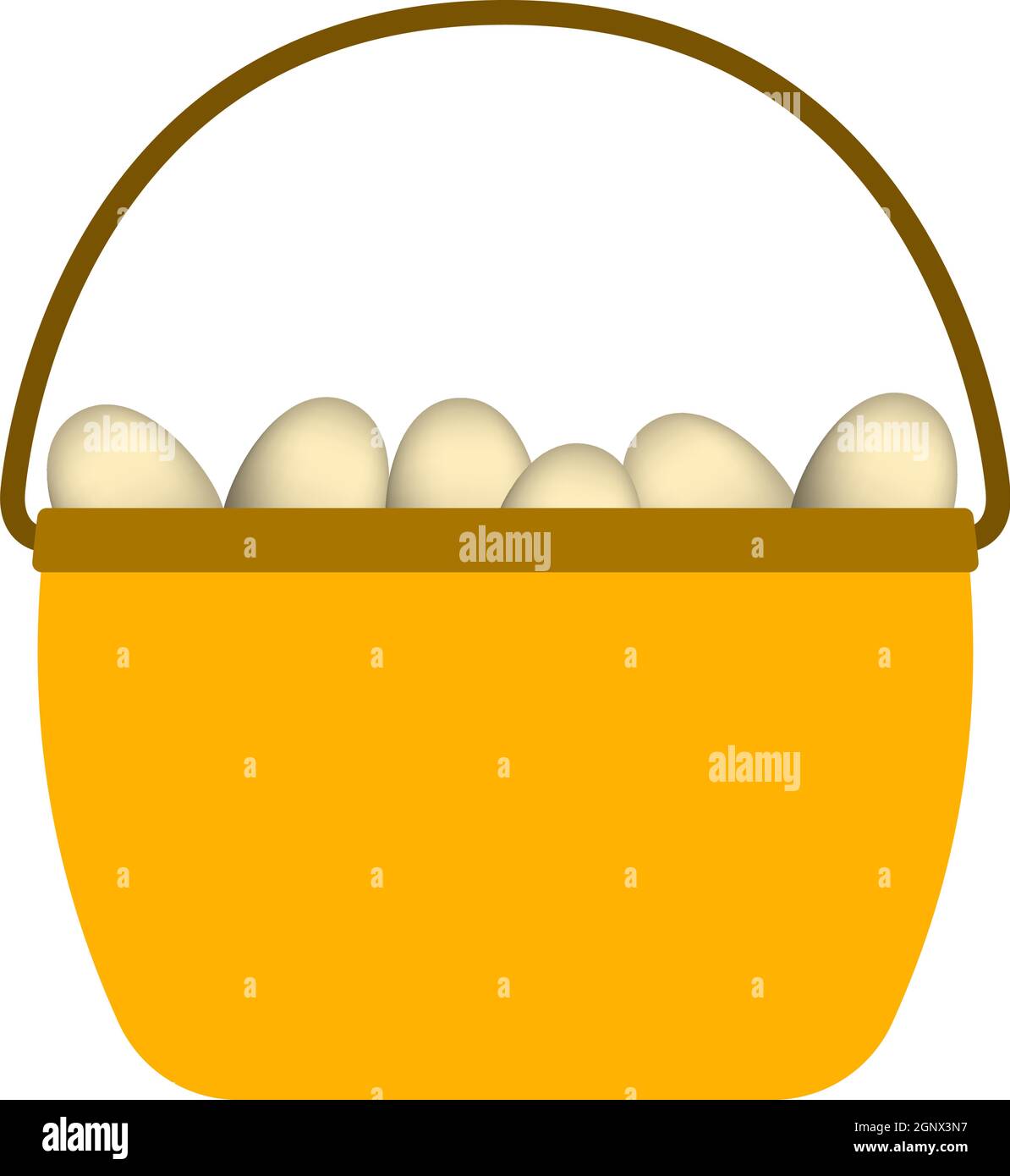Easter Basket With Eggs Icon Stock Vector