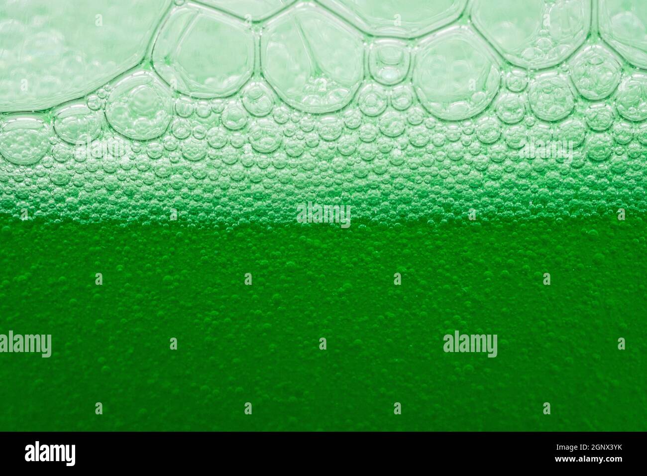 Bubbles Dishwashing Liquid, close up and studio shot of bubbles Stock