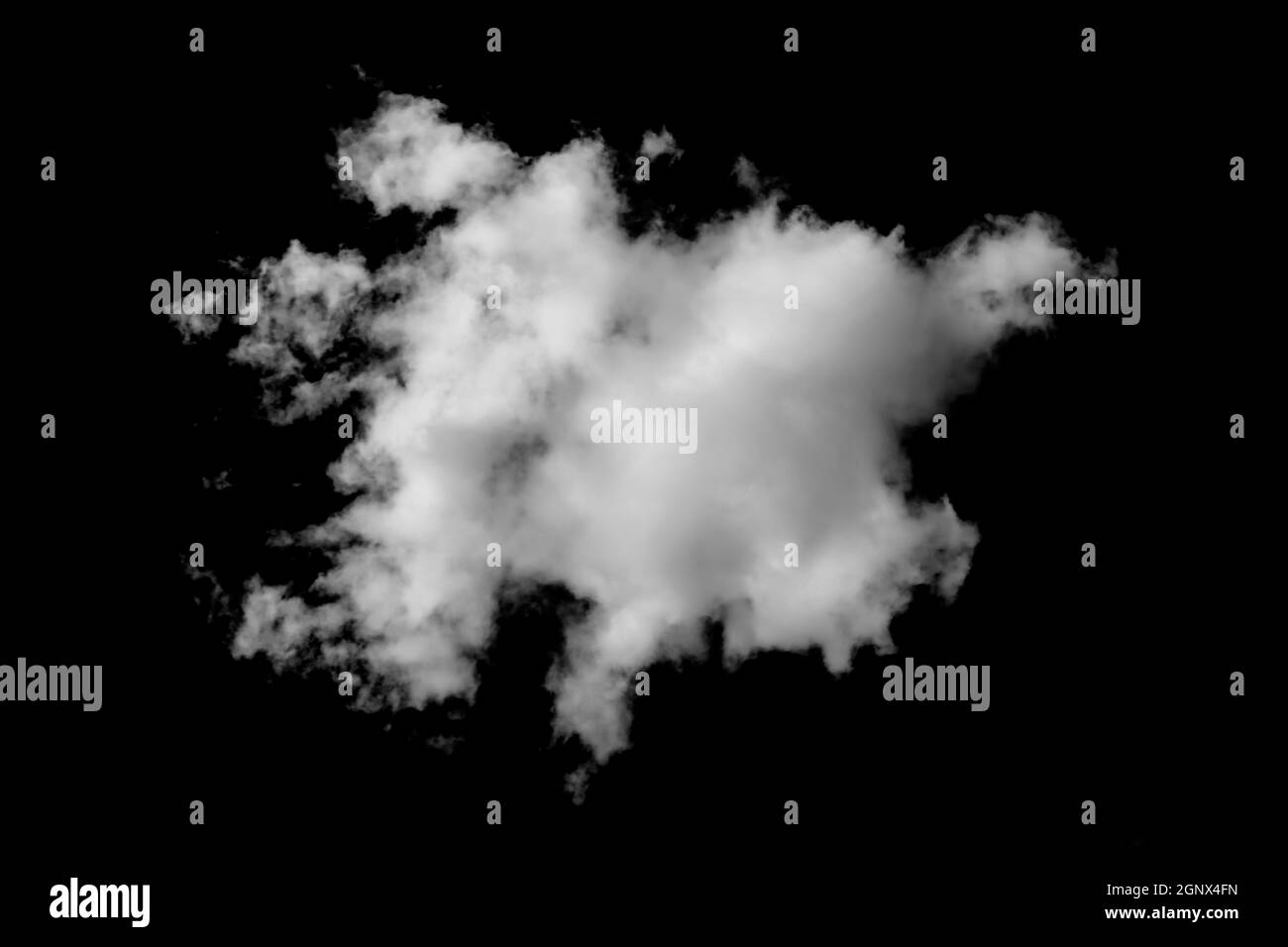 Cloud isolated on a black background for making texture brushes ...