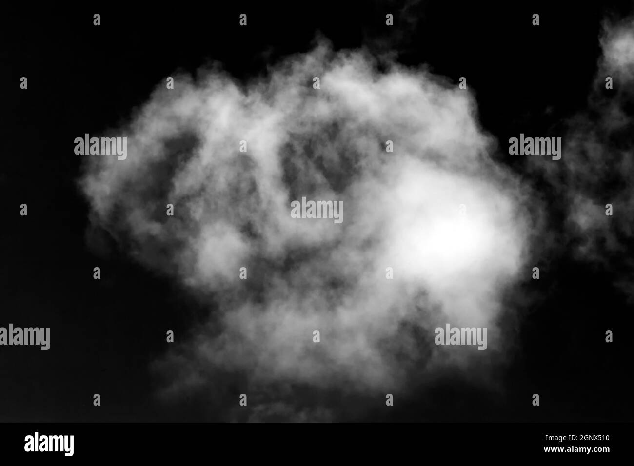 Cloud isolated on a black background for making texture brushes ...