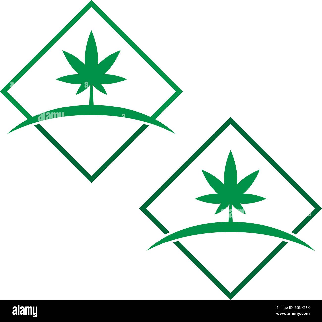Cannabis leaf logo design vector template Stock Vector