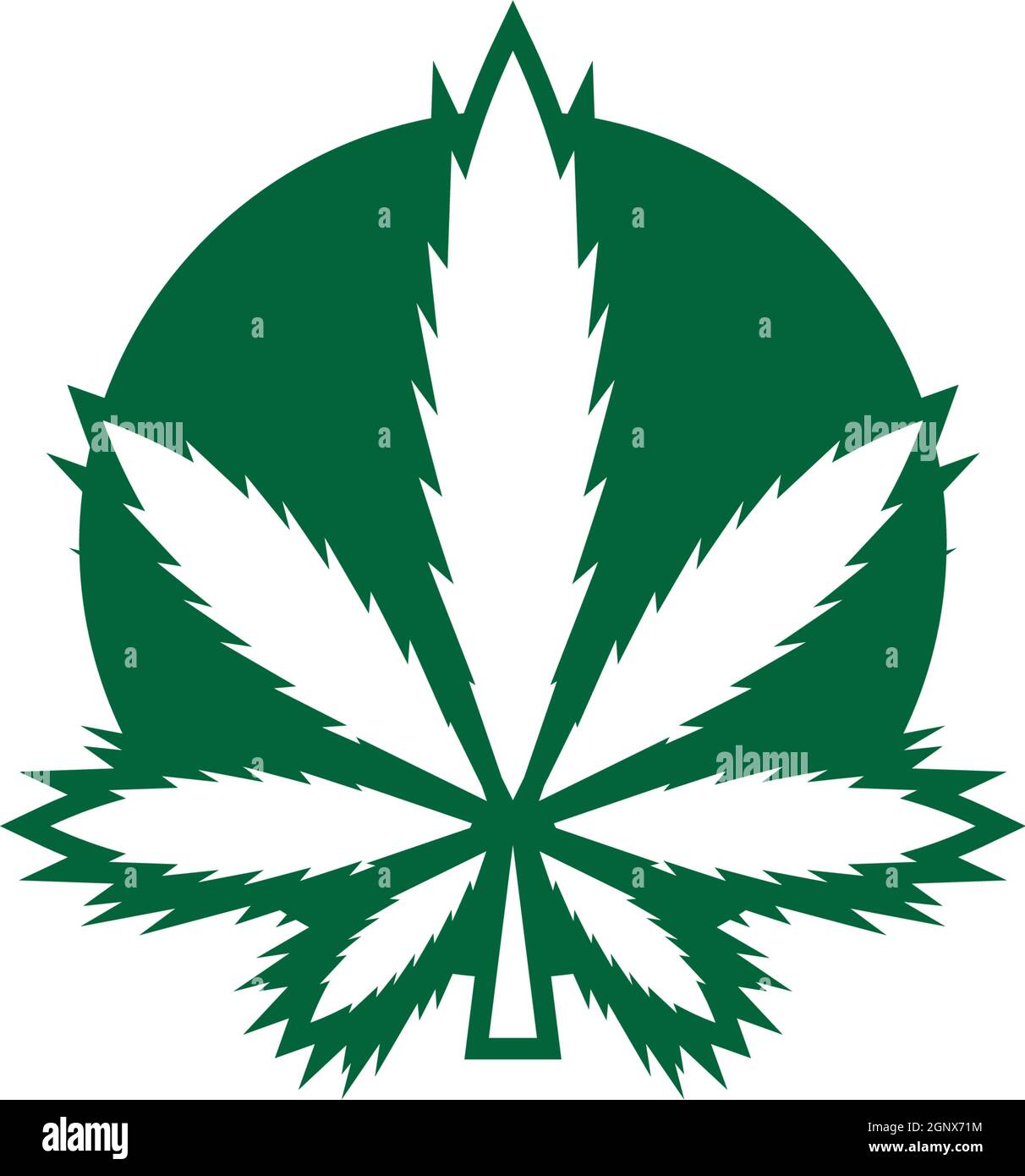 Cannabis leaf logo design vector template Stock Vector
