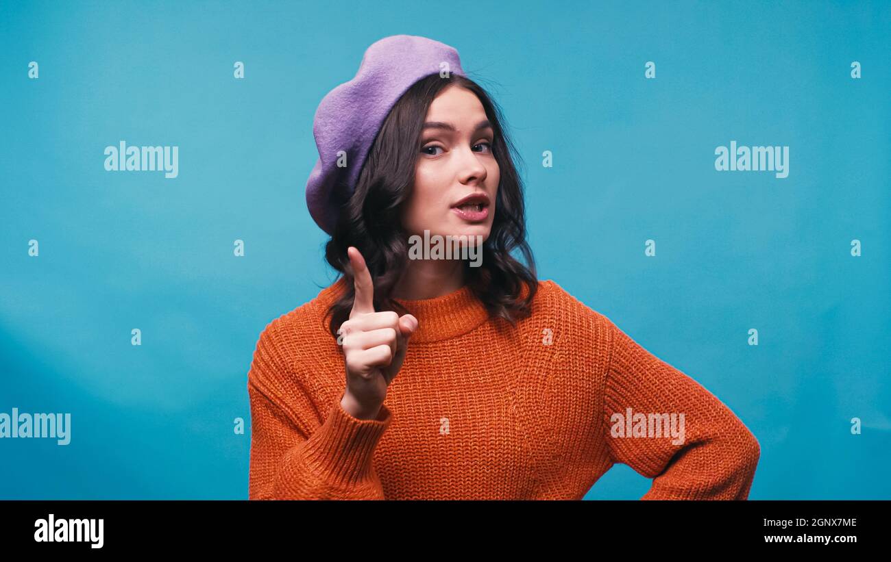 Strict woman in beret hi-res stock photography and images - Alamy
