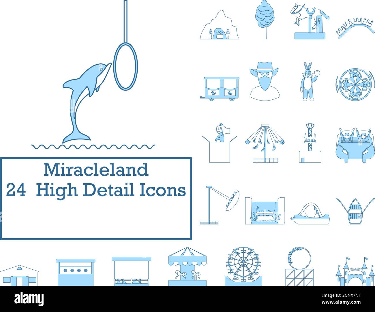 Miracleland Icon Set Stock Vector
