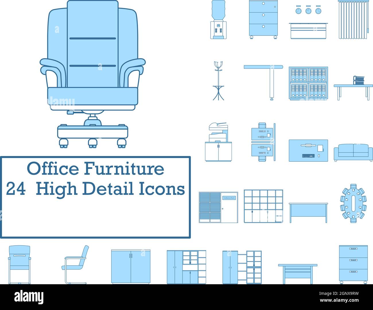 Office Furniture Icon Set Stock Vector Image & Art Alamy