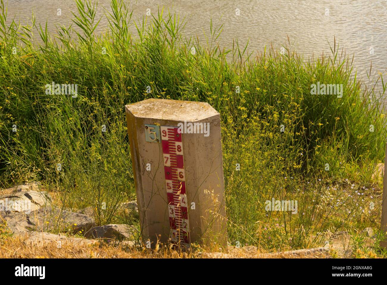 Water Flow Direction Sign Indicator of water flow in the river Stock Photo - Alamy