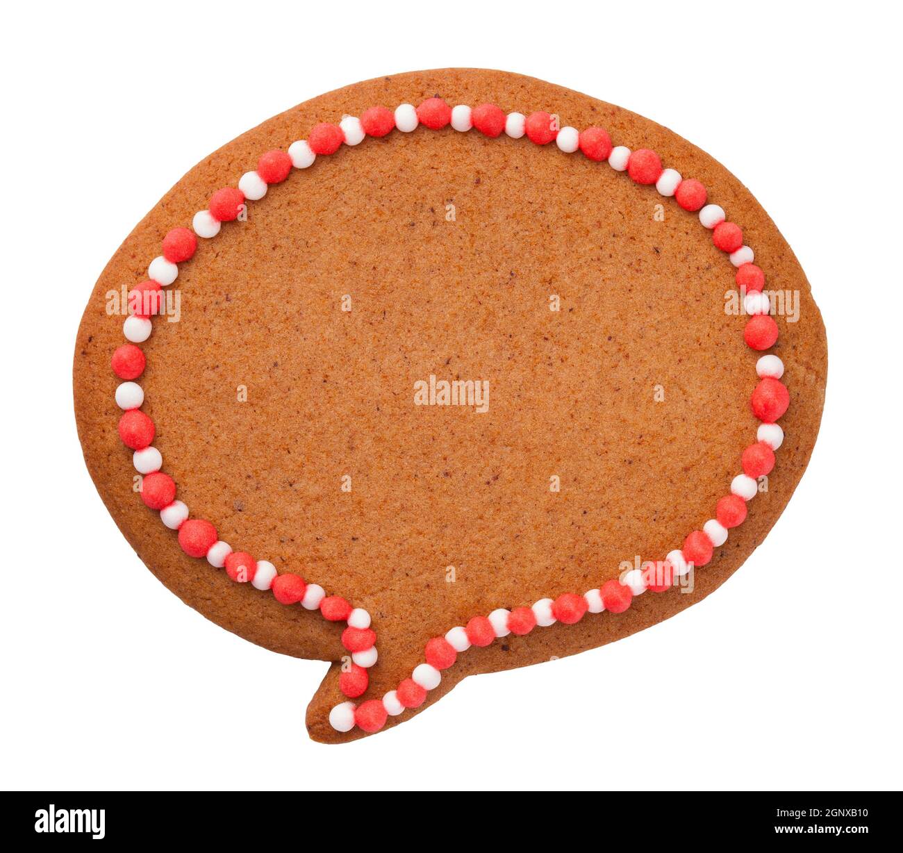 Christmas gingerbread speech cloud cookie isolated on white background Stock Photo