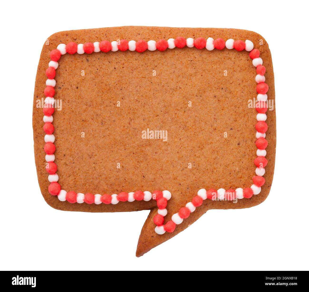 Christmas gingerbread speech cloud cookie isolated on white background Stock Photo