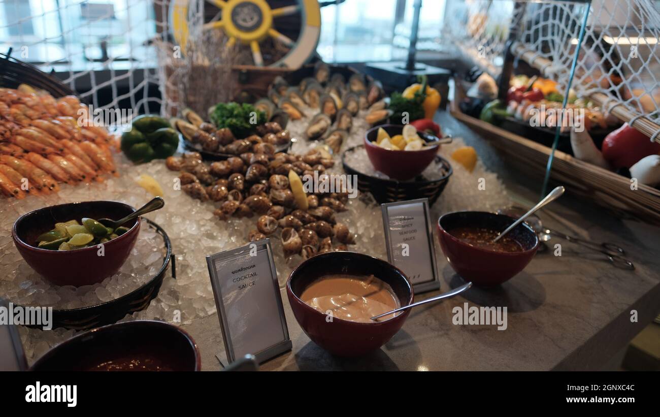 Seafood Counter Noon Time Lunch Buffet Hilton Hotel Pattaya Thailand