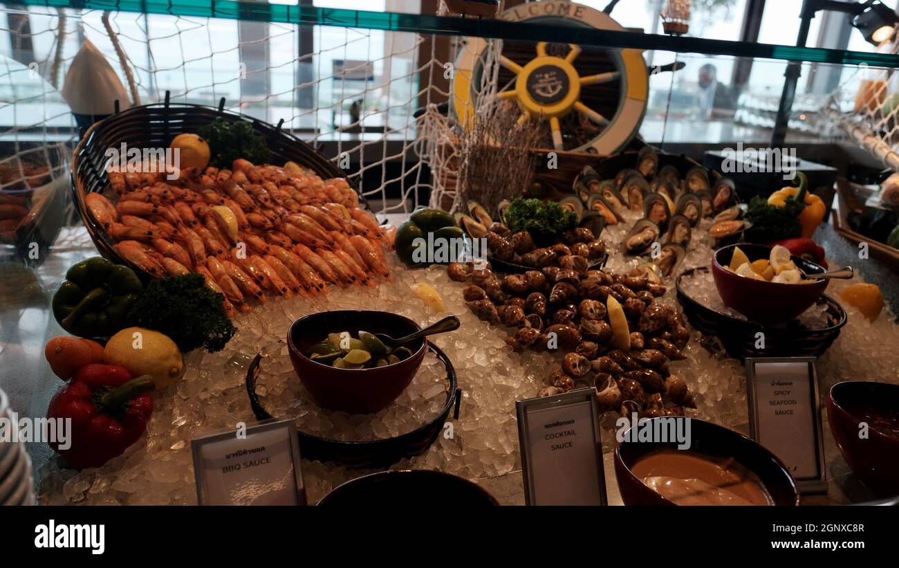 Seafood Counter Noon Time Lunch Buffet Hilton Hotel Pattaya Thailand