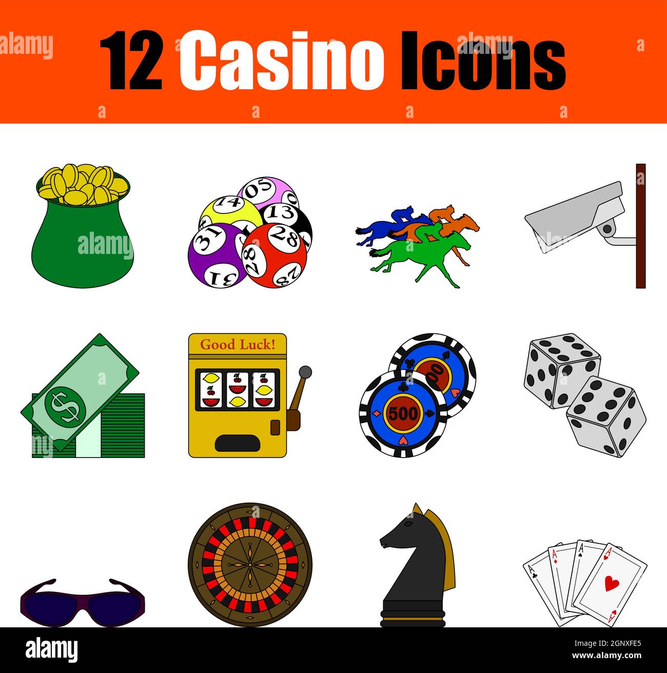 Casino Icon Set Stock Vector