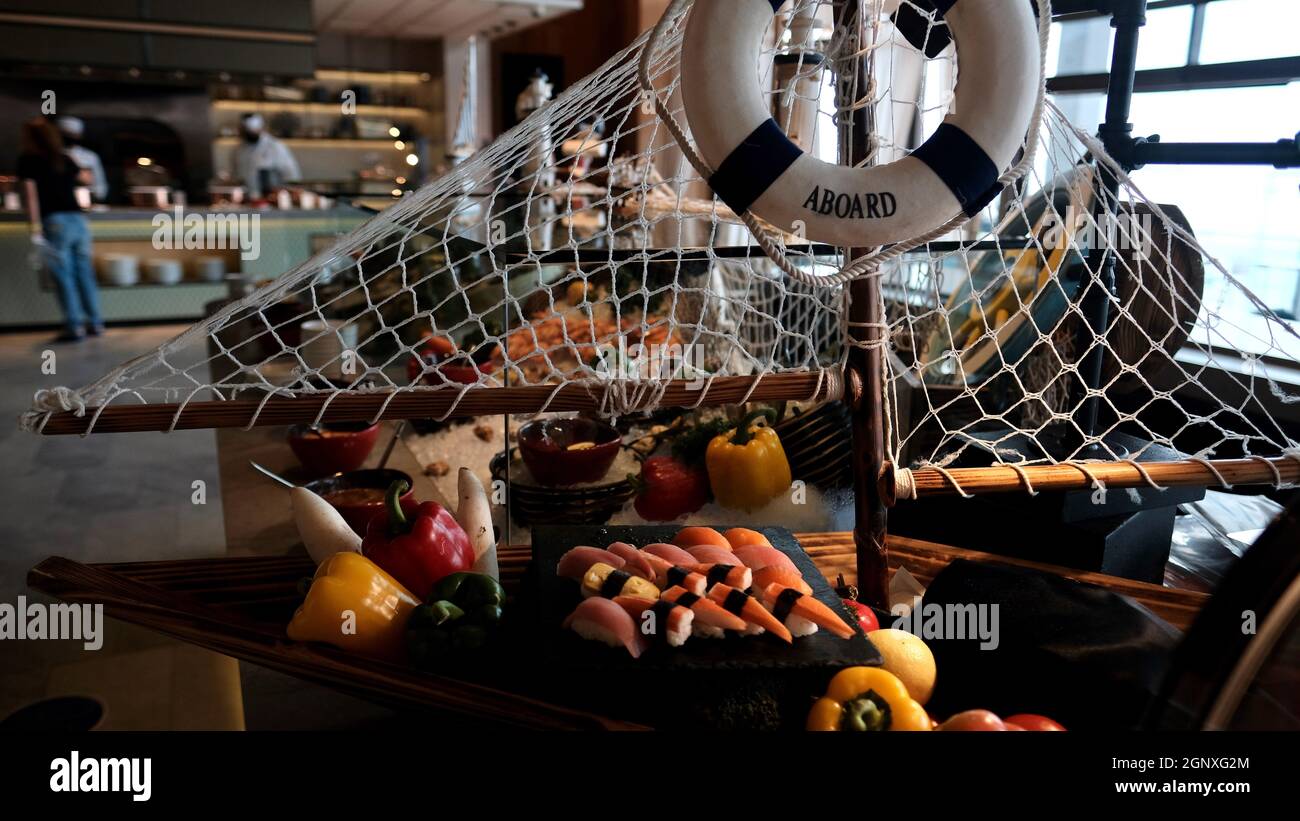 Seafood Noon Time Lunch Buffet Hilton Hotel Pattaya Thailand Stock