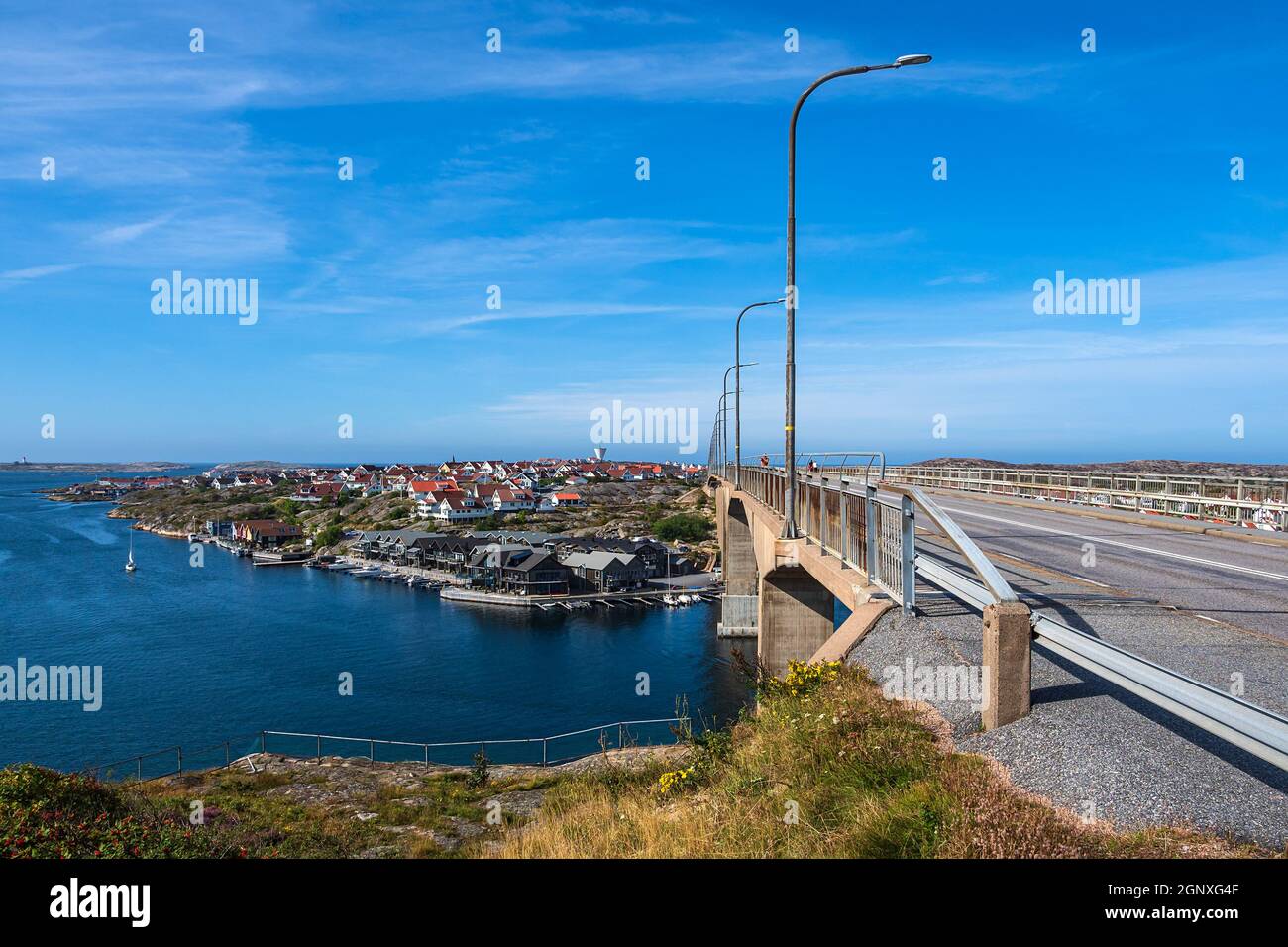 View to the city Smoegen in Sweden. Stock Photo